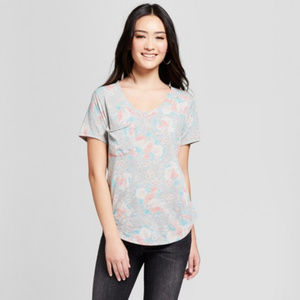 🔴Floral Printed Short Sleeve Pocket T shirt